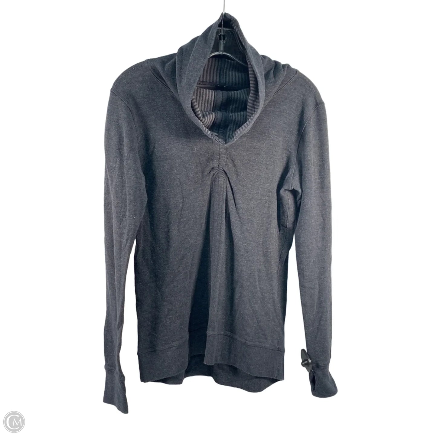 Athletic Top Long Sleeve Collar By Lululemon In Grey, Size: S
