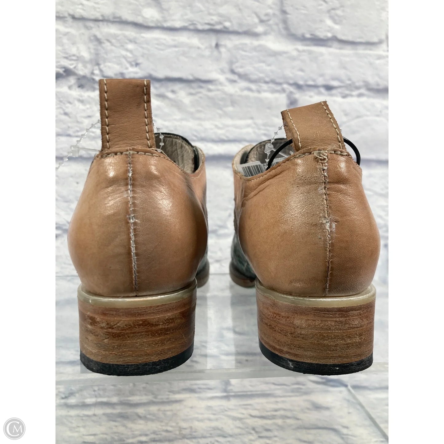 Shoes Heels Block By Freebird In Green & Tan, Size: 8