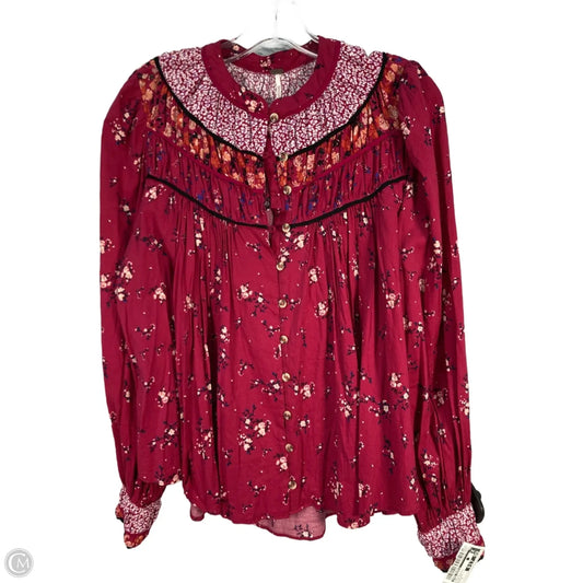 Top Long Sleeve By Free People In Pink & Purple, Size: S