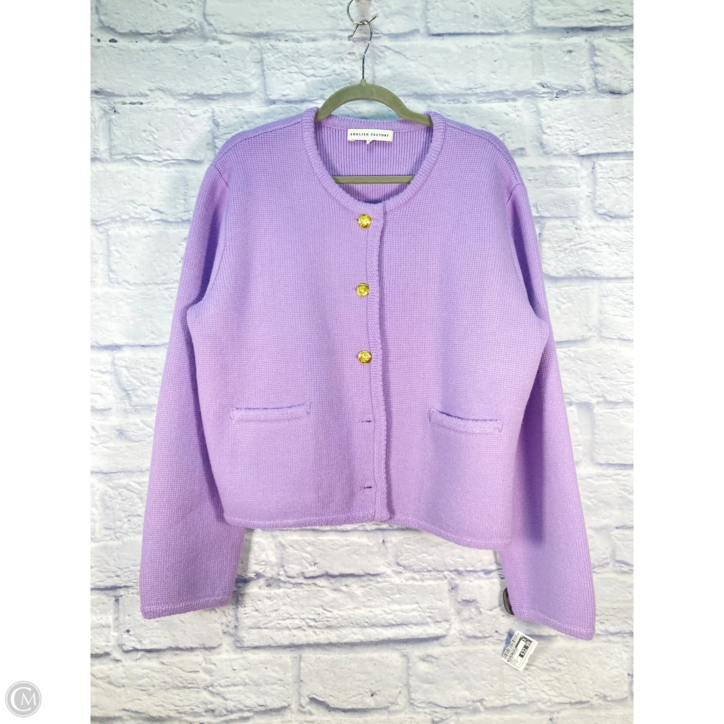 Sweater Cardigan By English Factory In Purple, Size: 1x