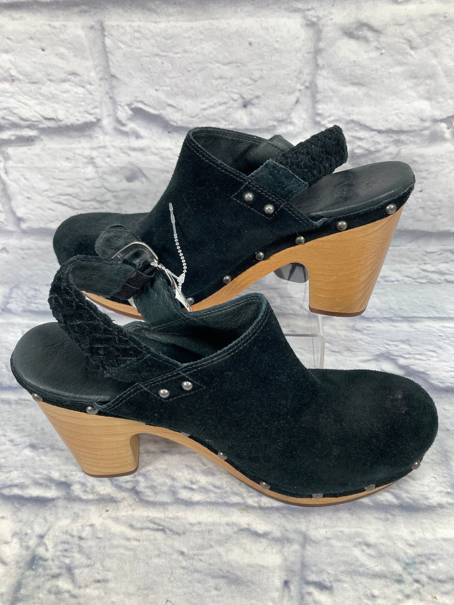 Black Shoes Heels Block Ugg, Size 9