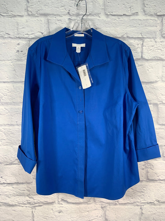 Blue Top Long Sleeve Chicos, Size Xl