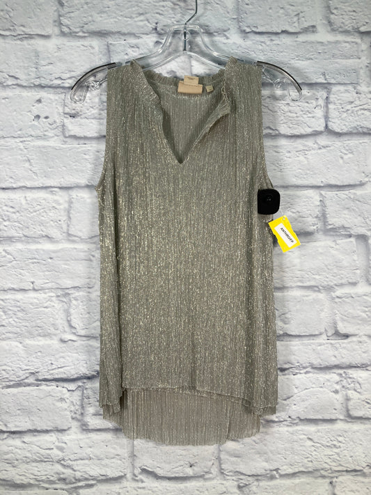 Top Sleeveless By Anthropologie In Silver, Size: Xs