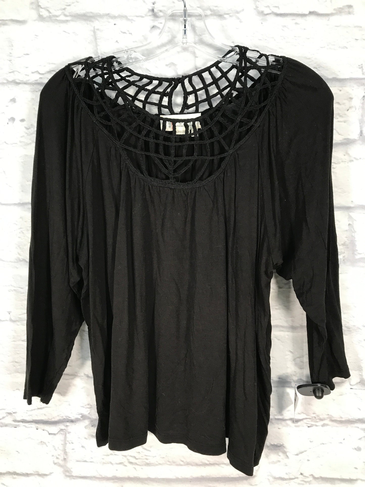 Top Long Sleeve By Anthropologie In Black, Size: S