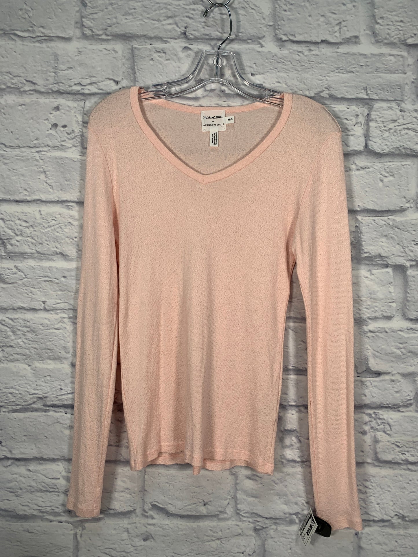 Top Long Sleeve By Michael Stars In Pink, Size: S