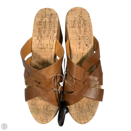 Sandals Heels Block By Kork Ease In Brown, Size: 10