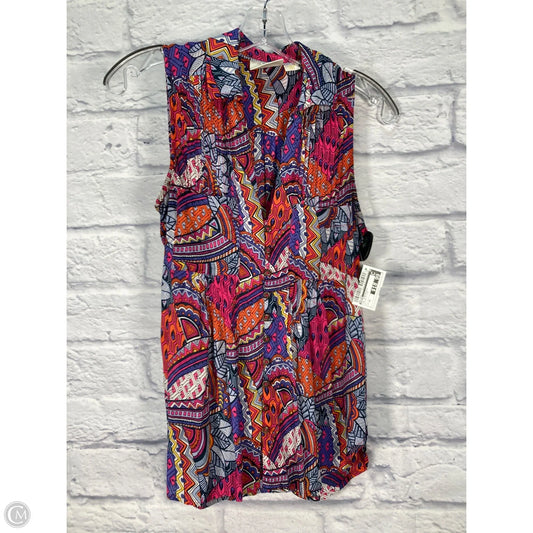 Top Sleeveless By Maeve In Orange & Pink, Size: Xs
