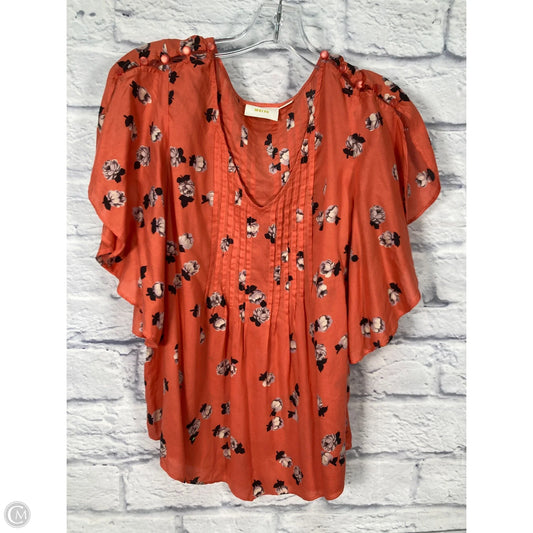 Top Short Sleeve By Maeve In Orange, Size: S