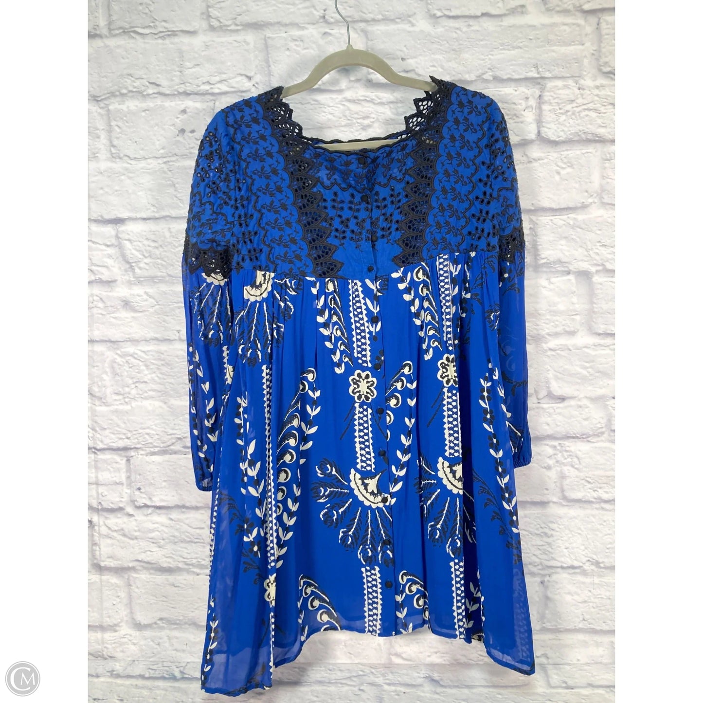 Tunic Long Sleeve By Floreat In Blue, Size: Sp