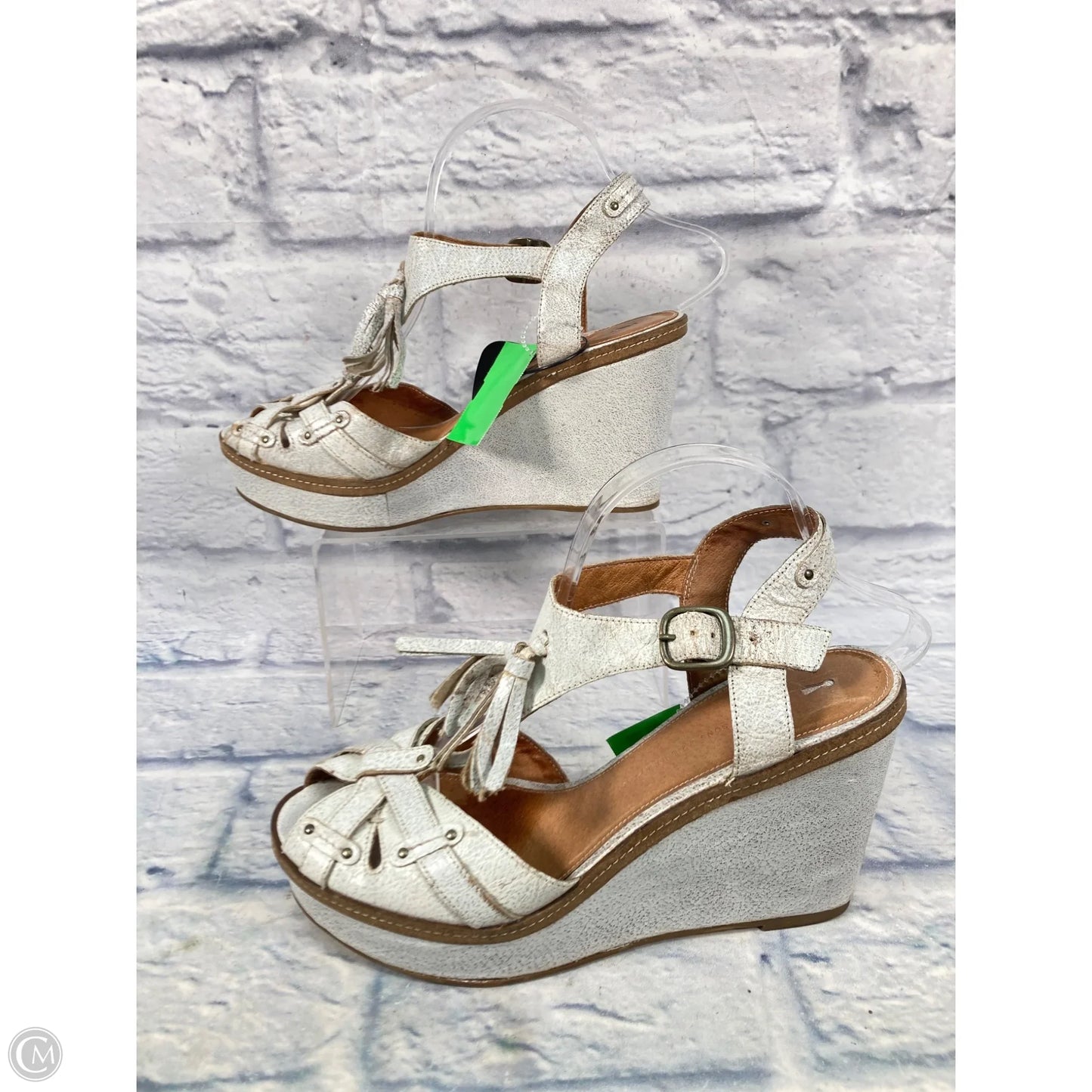 Sandals Heels Wedge By Anthropologie In White, Size: 9