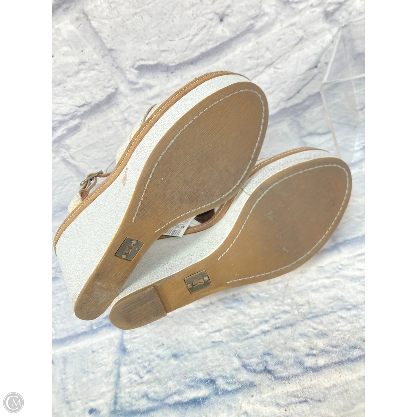 Sandals Heels Wedge By Anthropologie In White, Size: 9