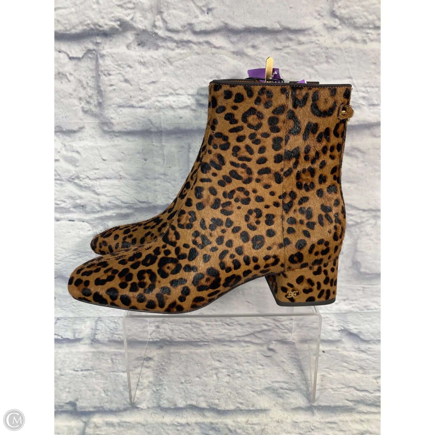 Boots Ankle Heels By Sam Edelman In Animal Print, Size: 7.5