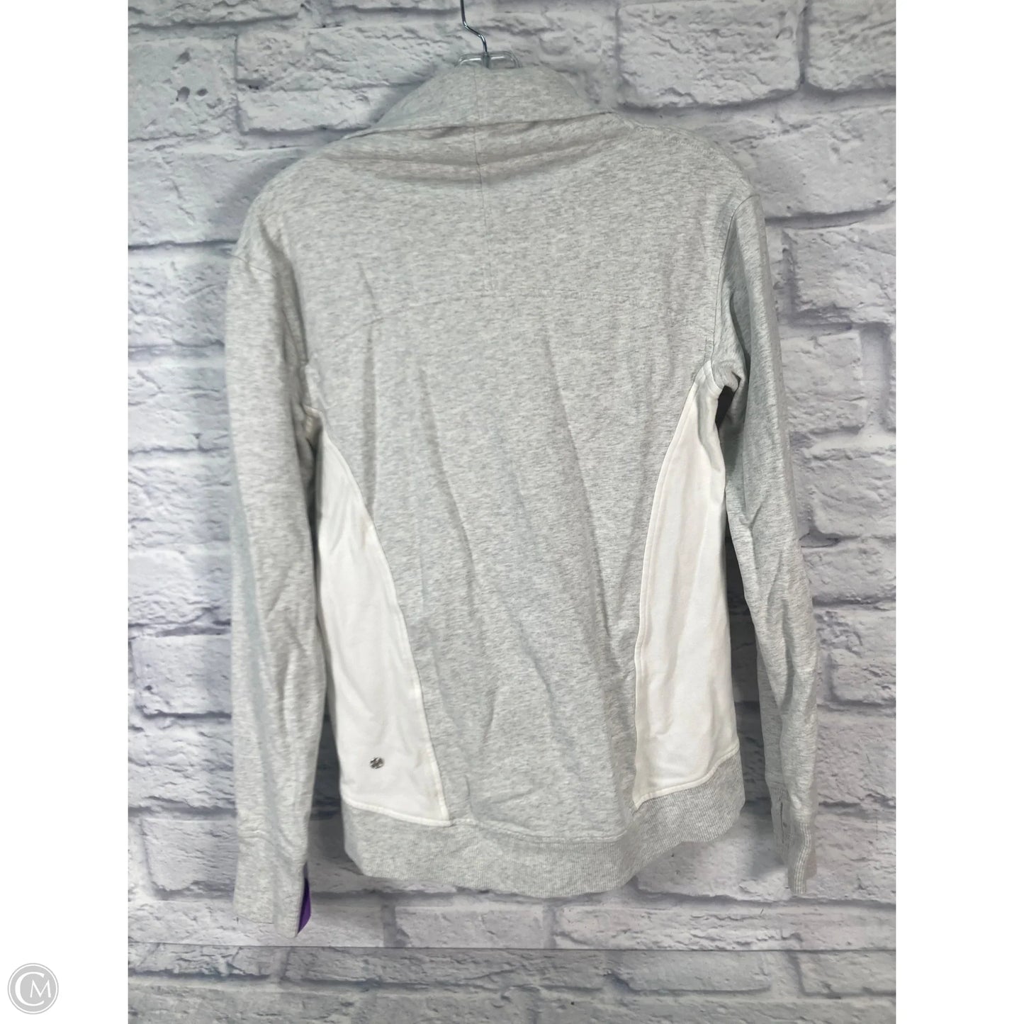 Athletic Sweatshirt Collar By Lululemon In Grey & White, Size: S