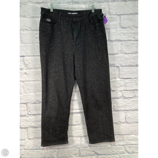 Jeans Designer By Karl Lagerfeld In Black Denim, Size: 12