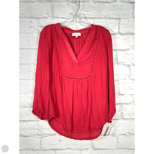 Top Long Sleeve By Michael Stars In Pink, Size: S