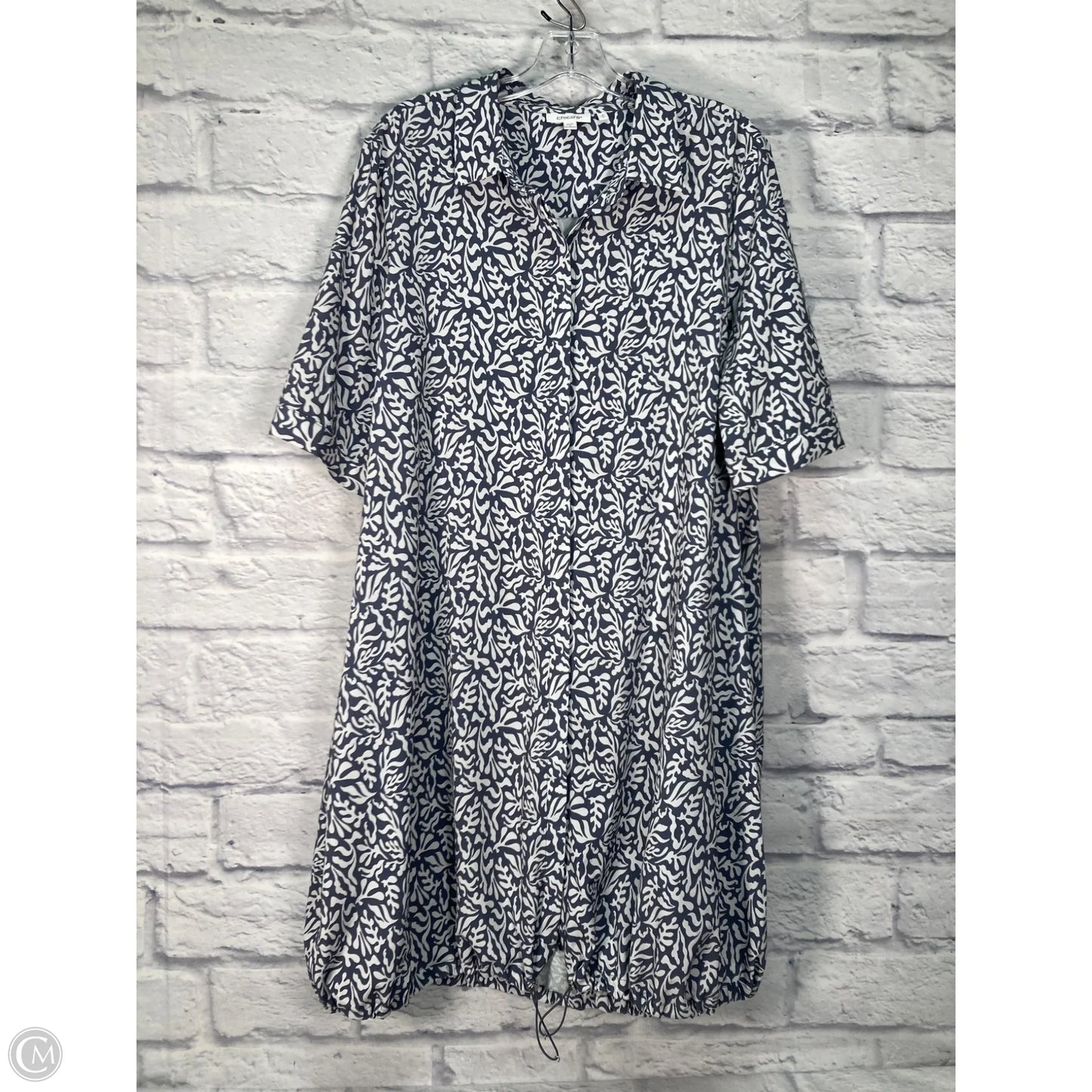 Athletic Dress By Chicos In Grey & White, Size: L