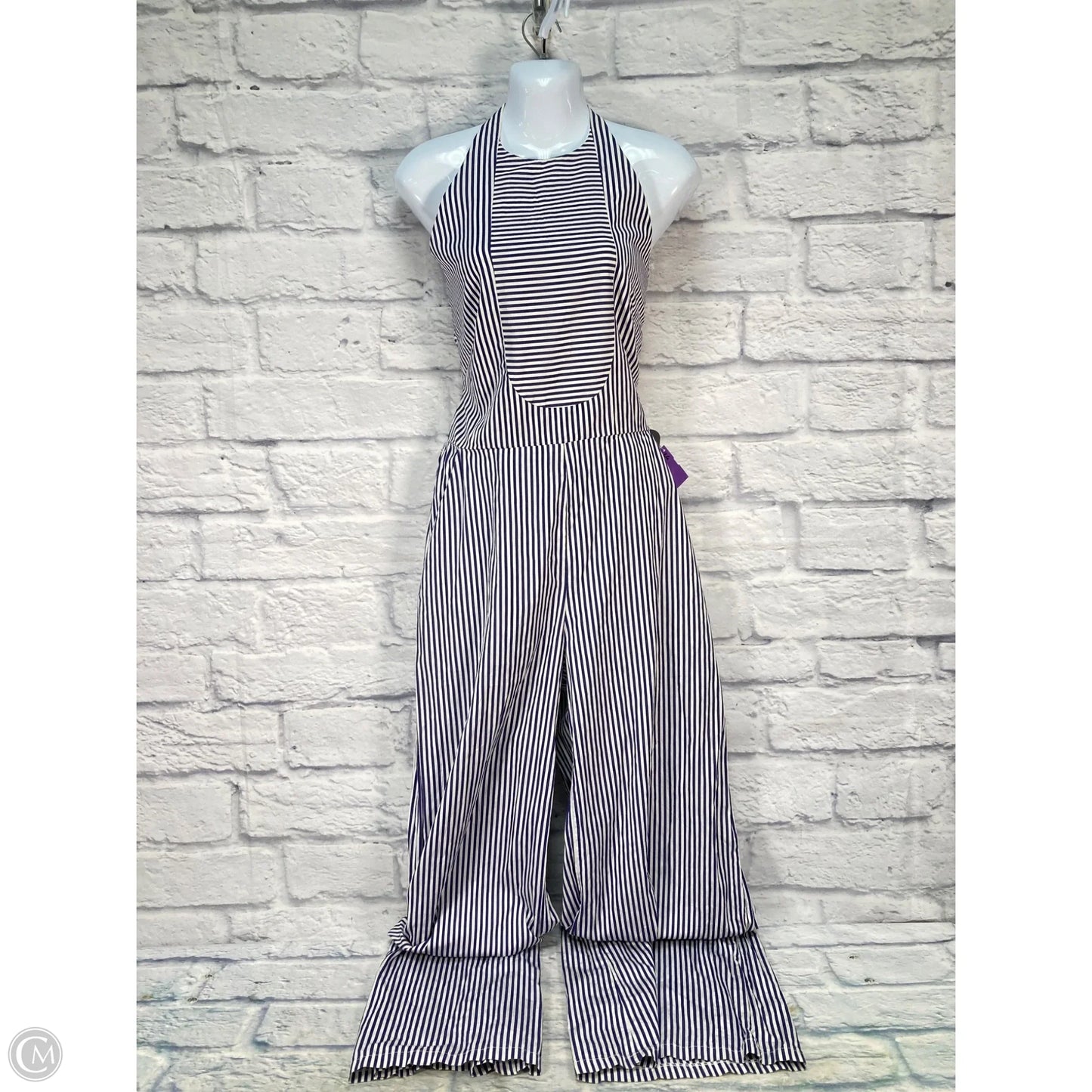 Jumpsuit By Clothes Mentor In Blue & White, Size: M