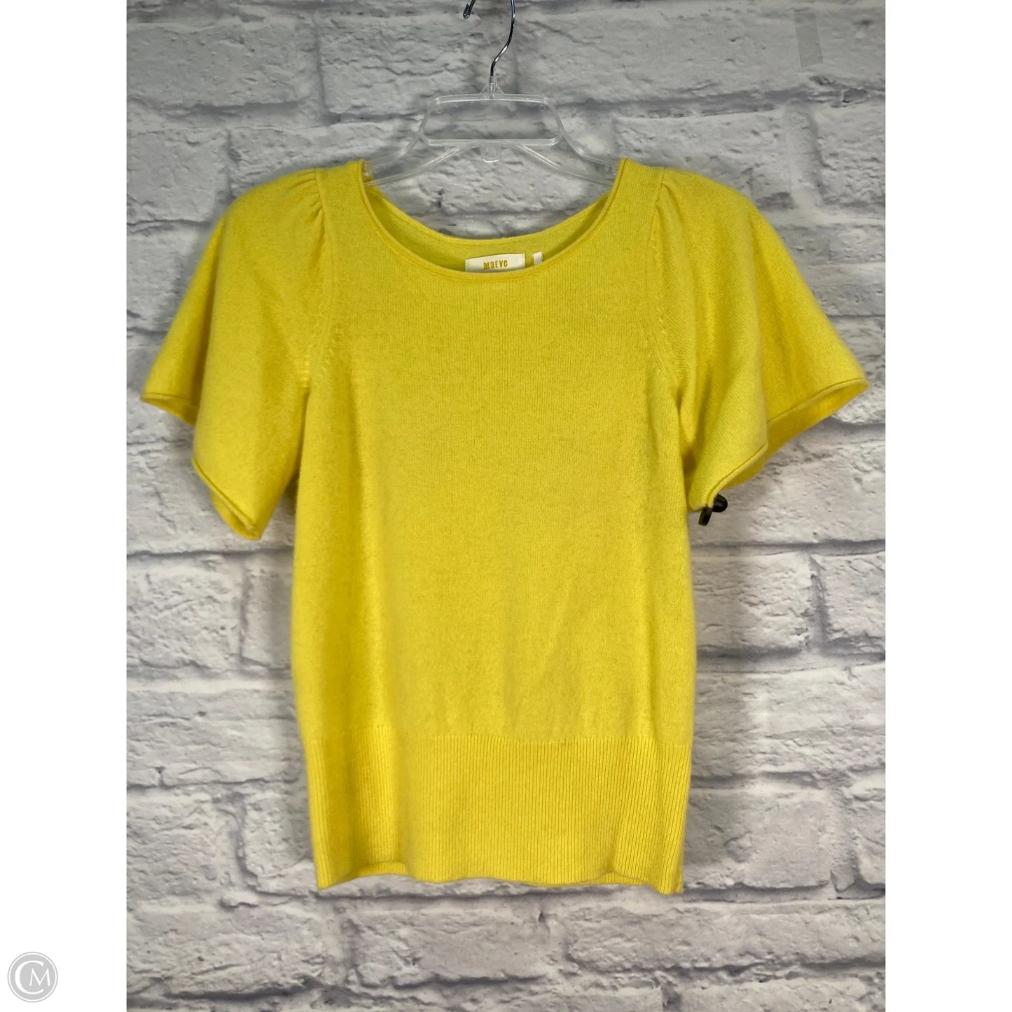 Sweater Short Sleeve By Maeve In Yellow, Size: S