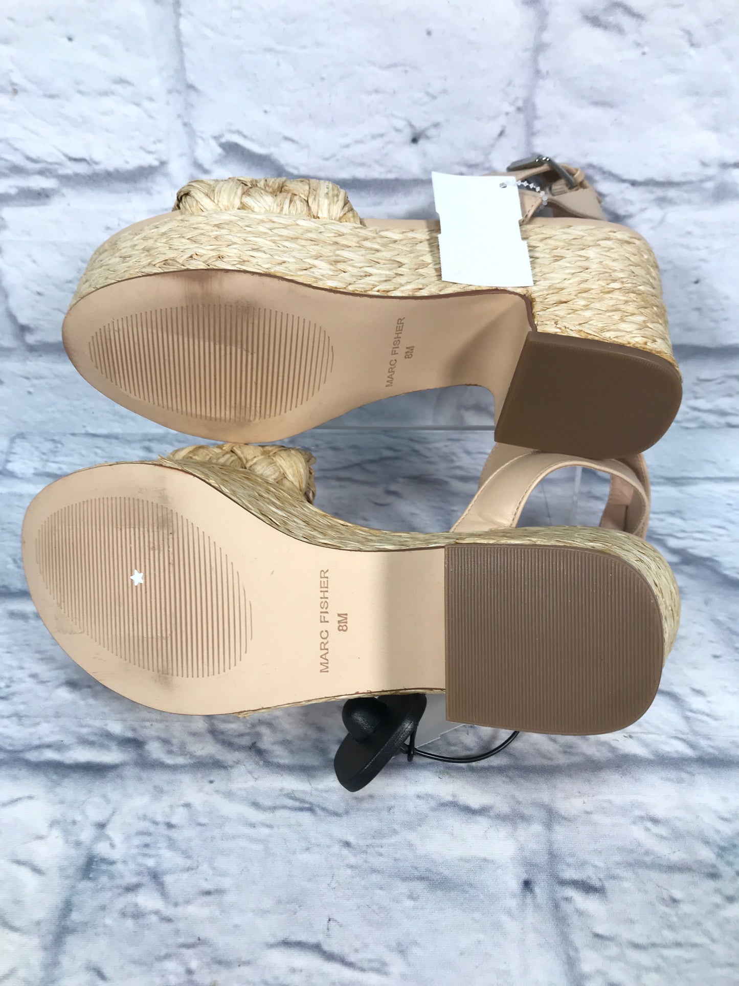 Cream Sandals Heels Platform Marc Fisher, Size 8