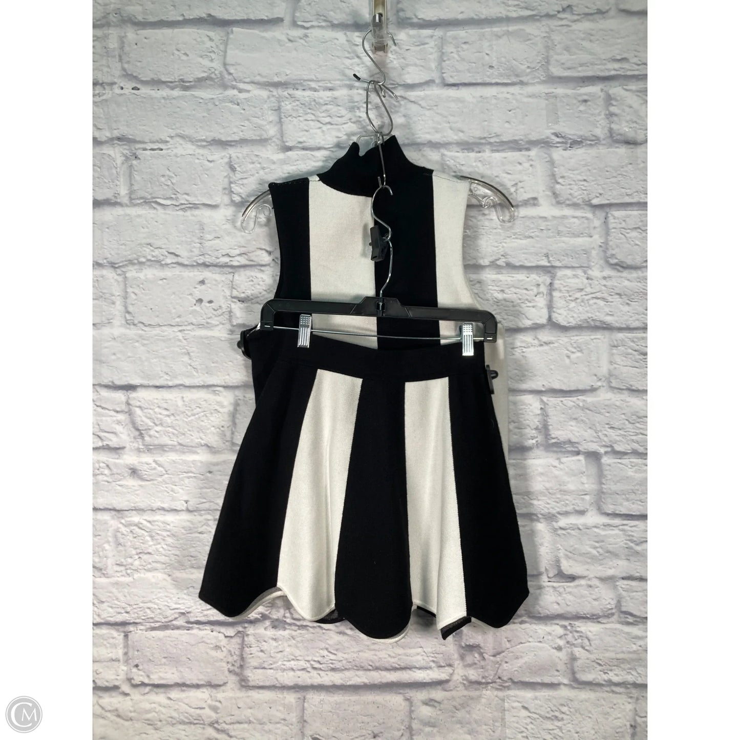 Skirt Set 2pc By Anthropologie In Black & White, Size: S