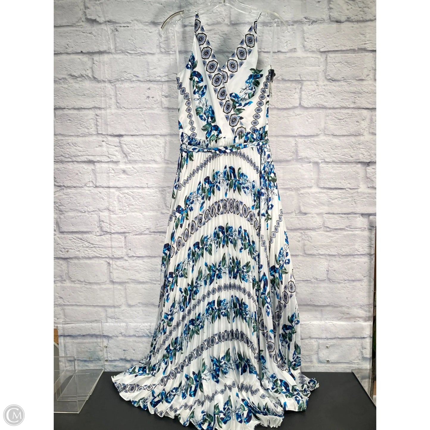 Dress Casual Maxi By White House Black Market In Blue & White, Size: L
