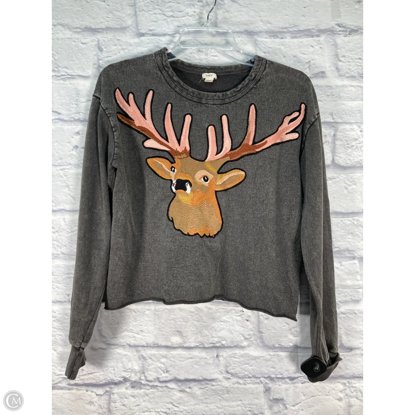 Sweatshirt Crewneck By Tiny In Grey, Size: Xs