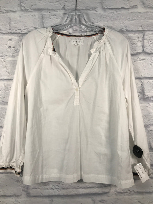 Top Long Sleeve By Velvet In White, Size: Xs