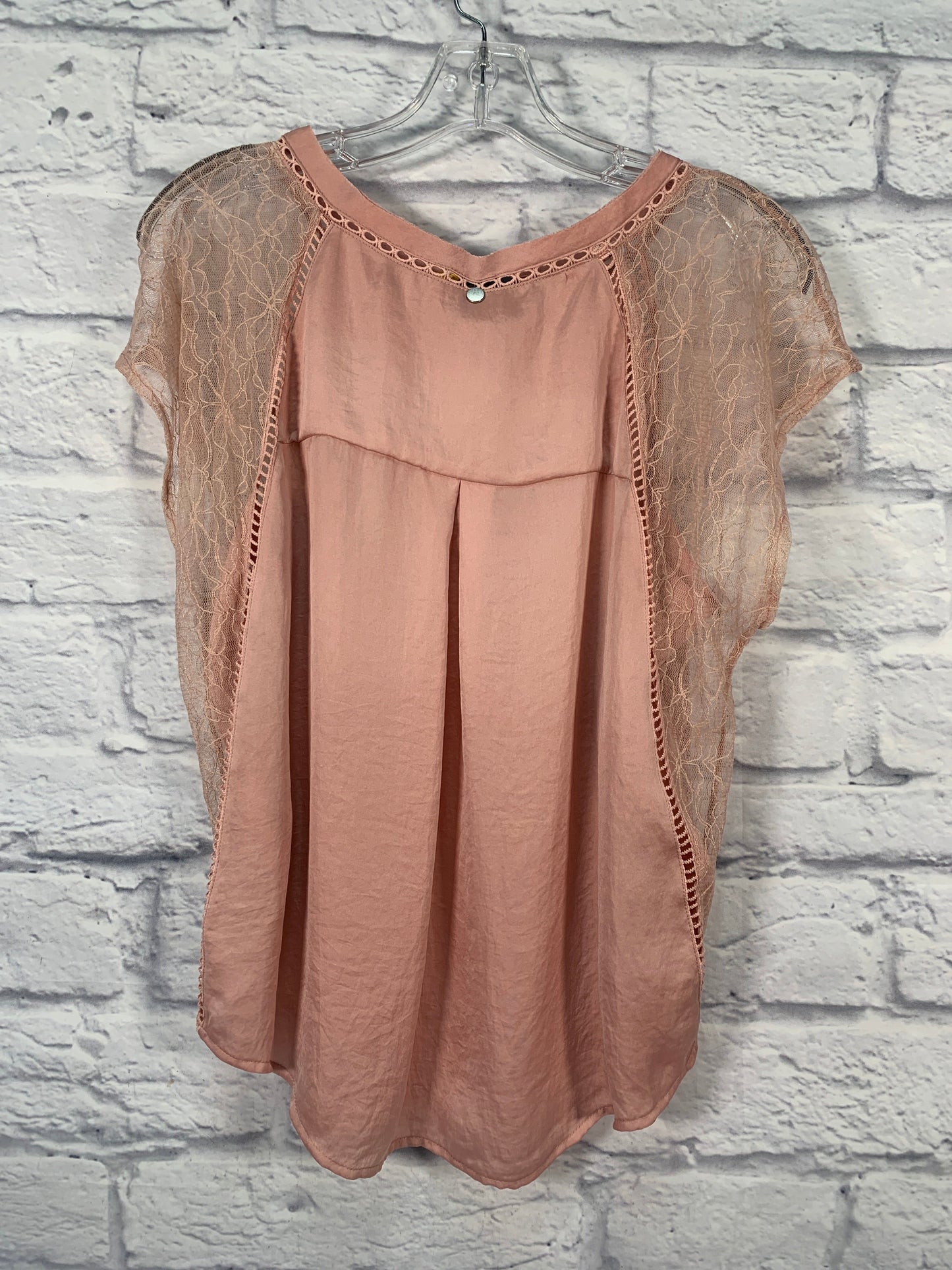 Top Short Sleeve By Anthropologie In Pink, Size: M