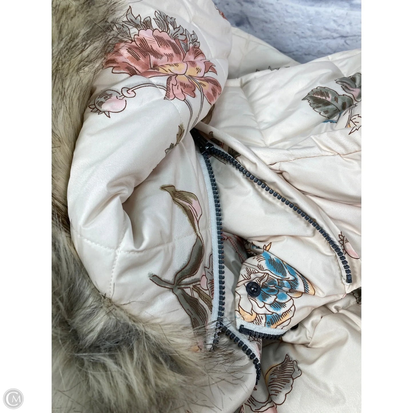 Coat Puffer & Quilted By Sundance In Floral Print, Size: Lp