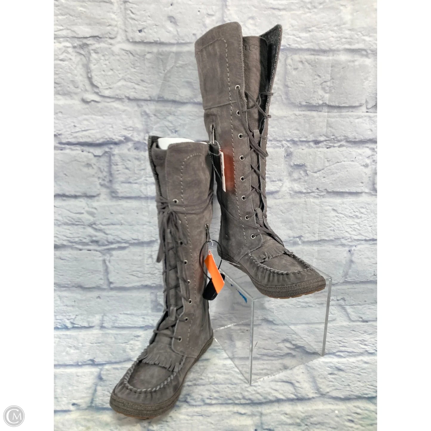 Boots Designer By Ugg In Grey, Size: 6