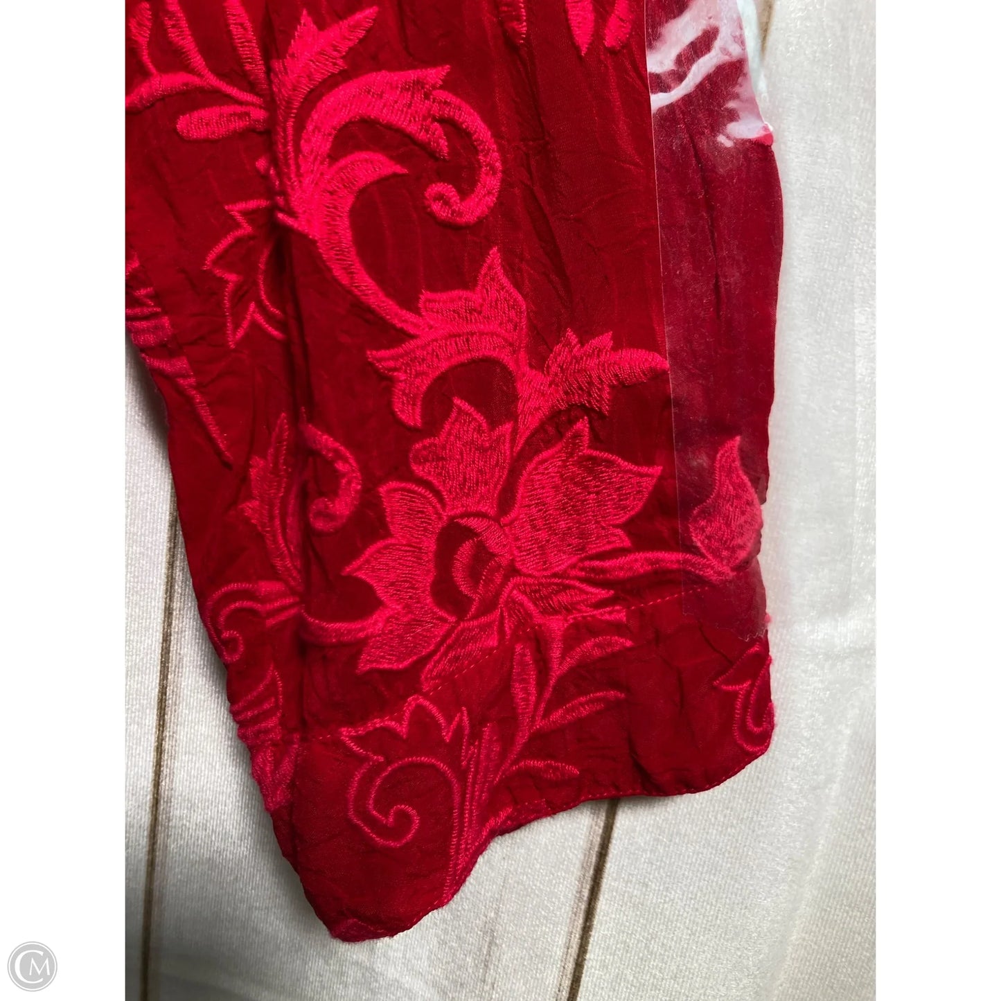 Blouse Long Sleeve By Johnny Was In Red, Size: Xxl
