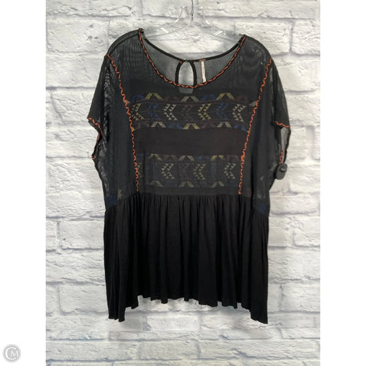 Tunic Short Sleeve By Free People In Black, Size: M