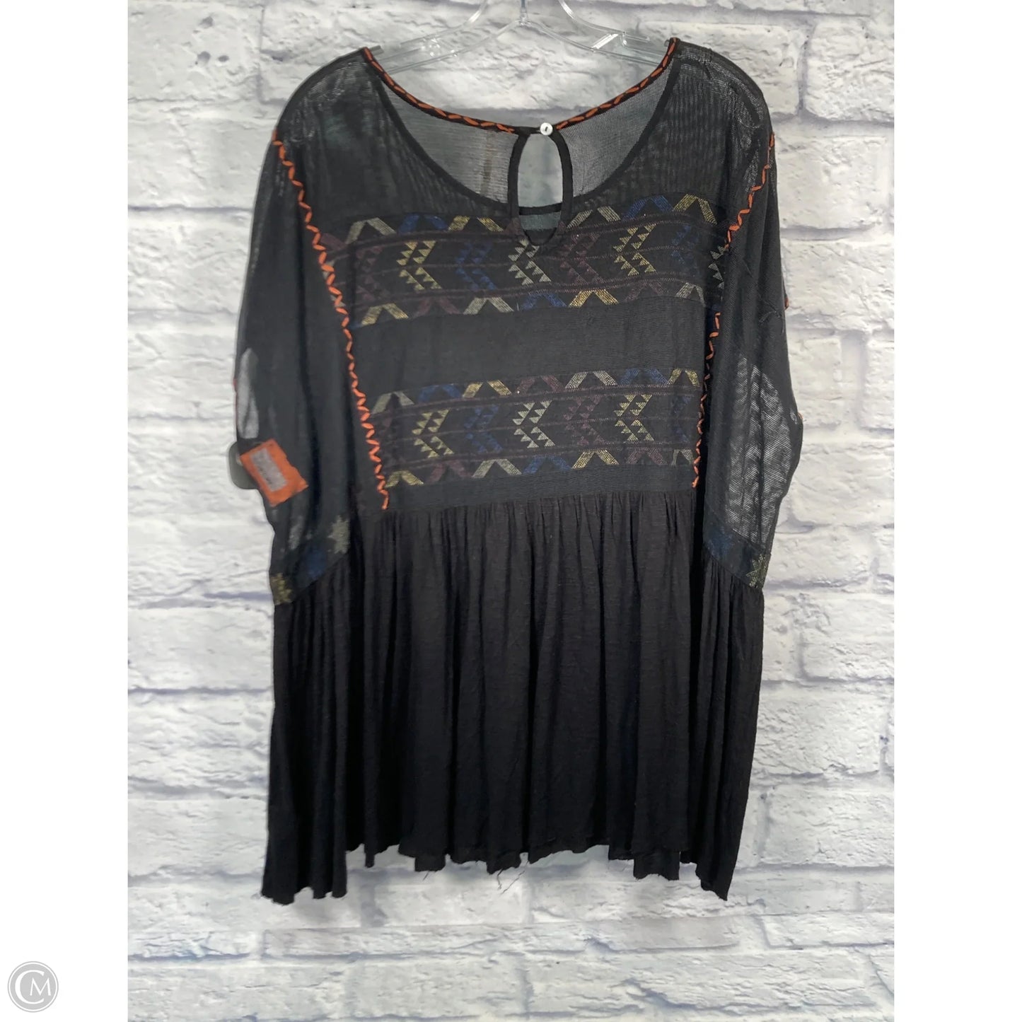 Tunic Short Sleeve By Free People In Black, Size: M