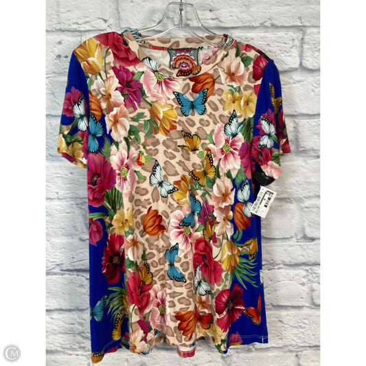 Top Short Sleeve By Johnny Was In Floral Print, Size: Xs
