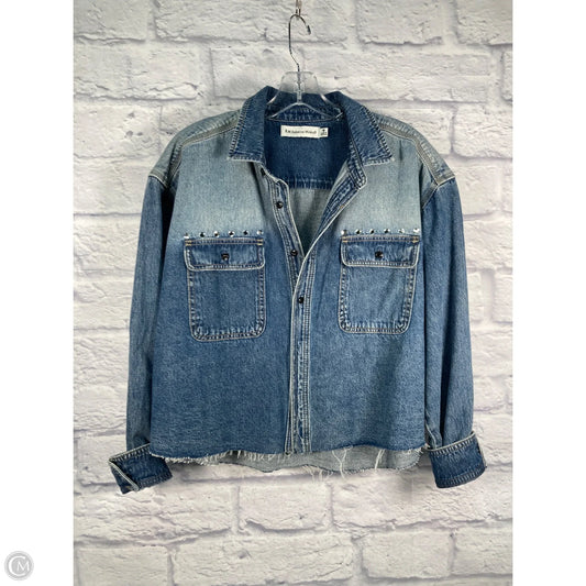 Jacket Designer By Rebecca Minkoff In Blue Denim, Size: M