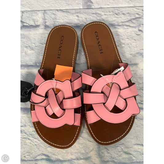 Sandals Designer By Coach In Pink, Size: 7.5