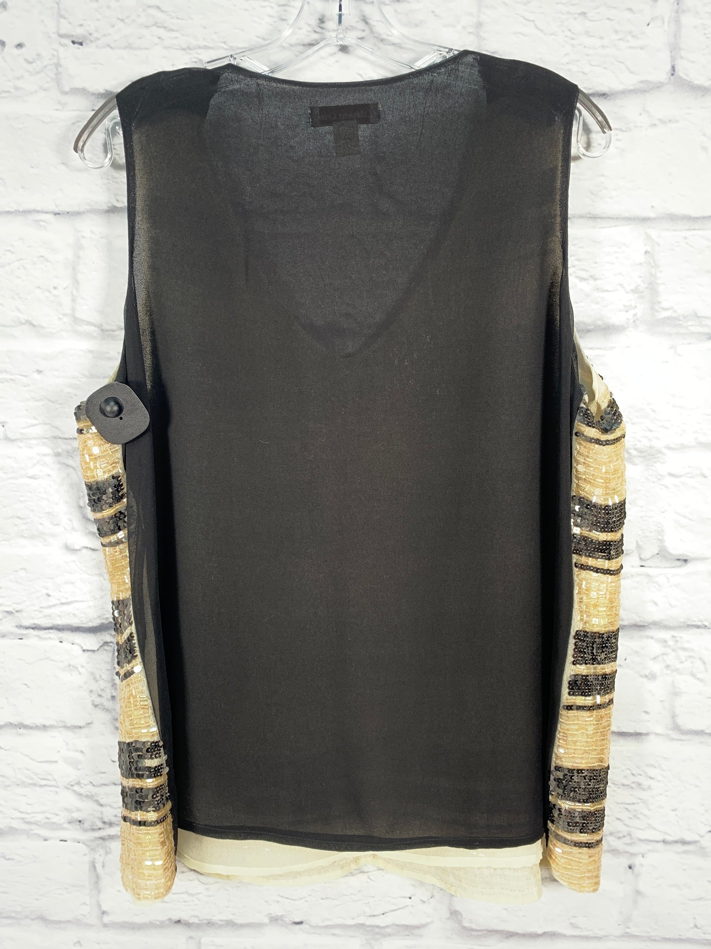 Black & Gold Top Sleeveless Coldwater Creek, Size Xl