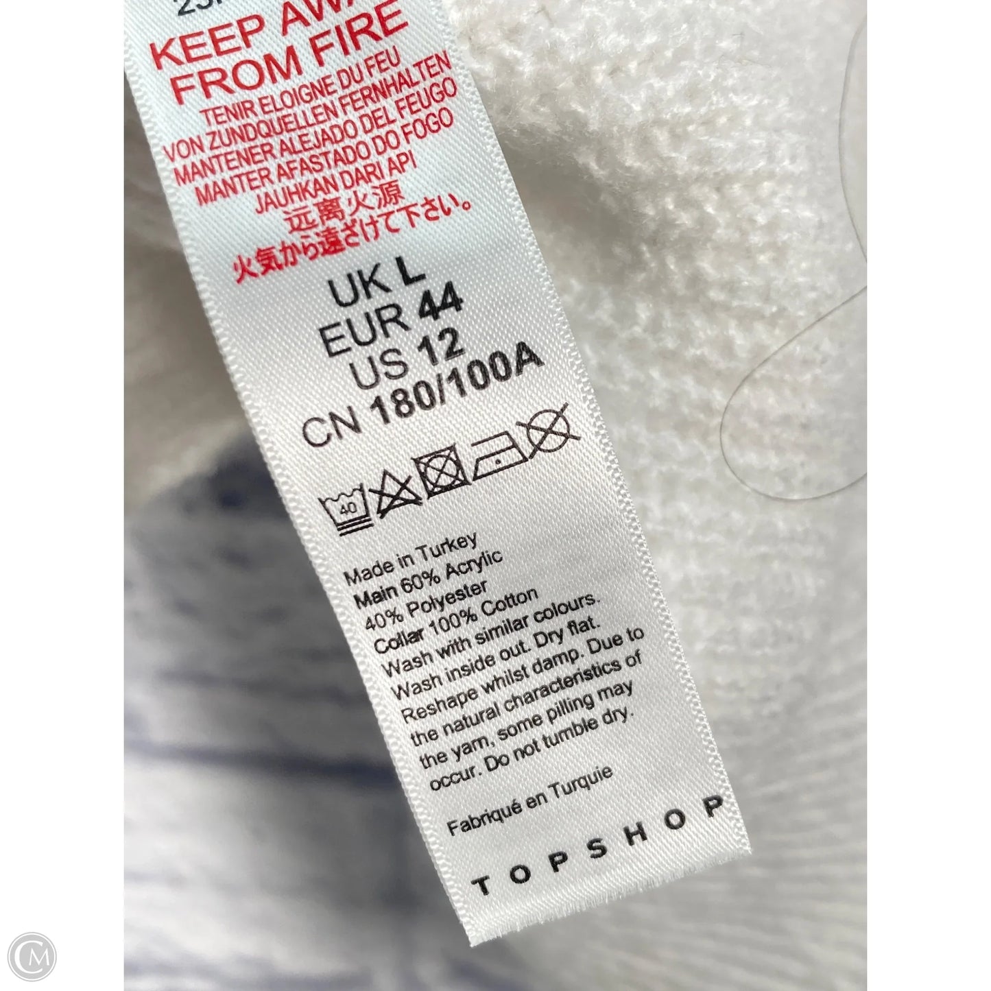 Sweater Cardigan By Top Shop In White, Size: L