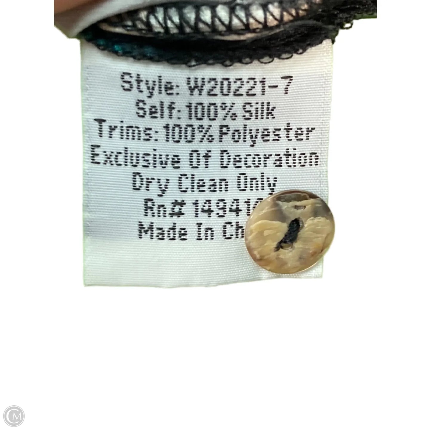 Tunic Long Sleeve By Johnny Was In Black & Green, 100% Silk Size: Xl