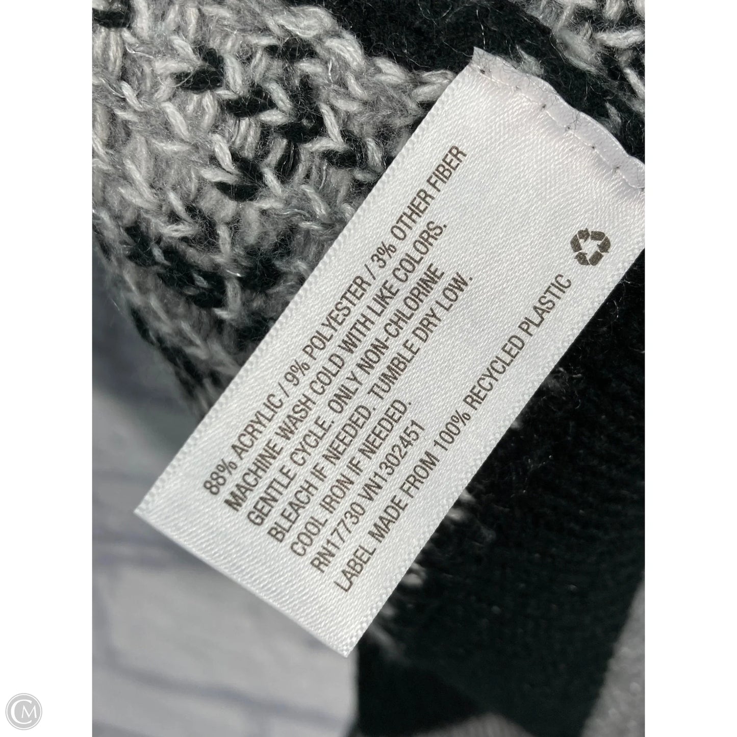 Sweater By Mossimo In Black & White, Size: L