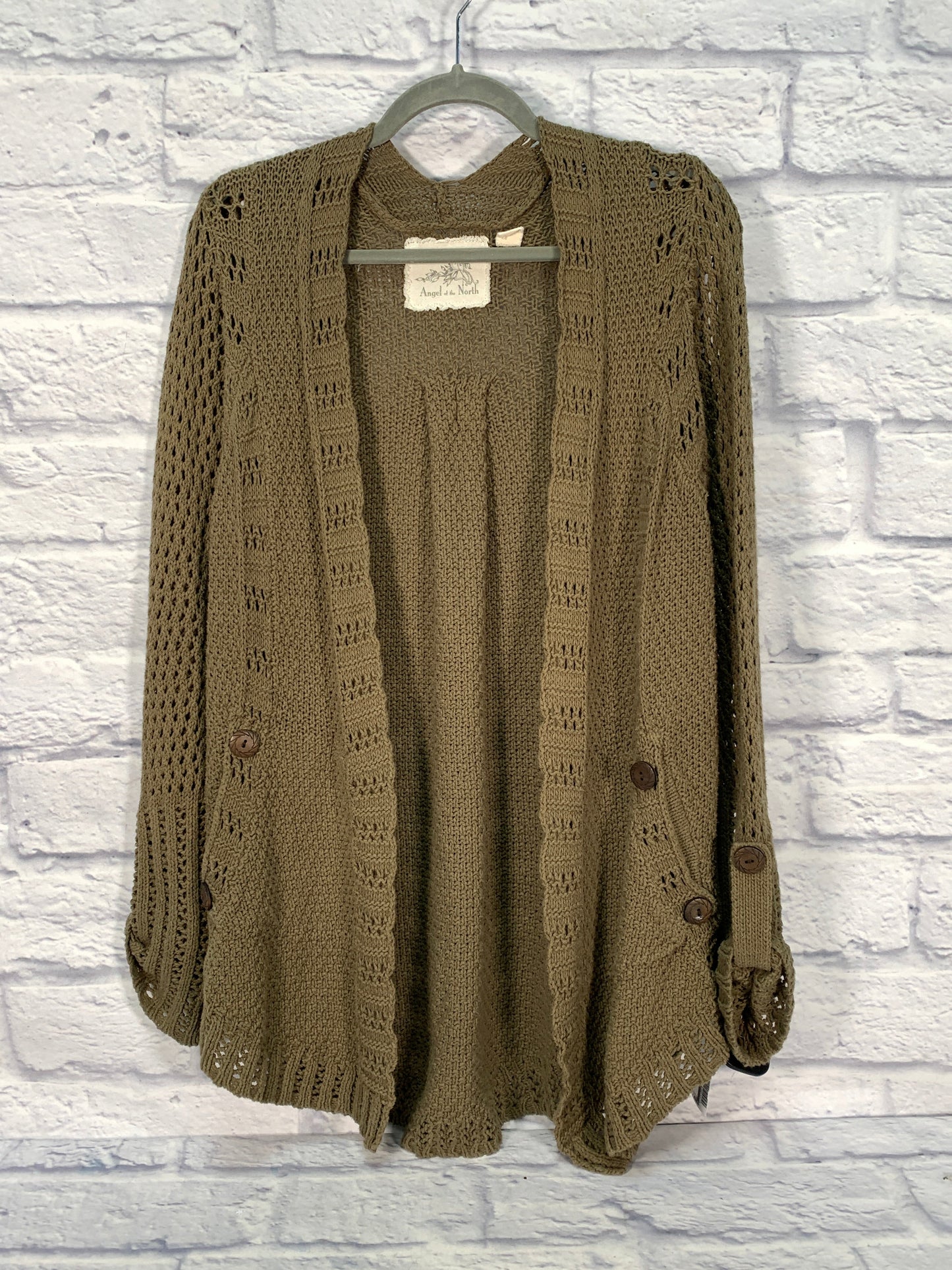 Sweater Cardigan By Anthropologie In Green, Size: Xs