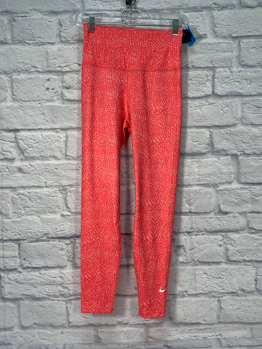 Athletic Leggings By Nike Apparel In Coral, Size: S