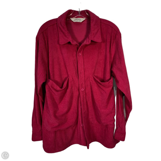 Jacket Shirt By Clothes Mentor In Pink, Size: S