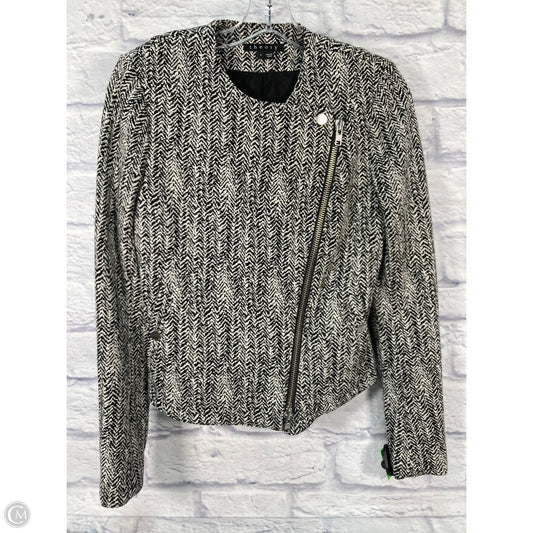 Jacket Moto By Theory In Black & White, Size: S