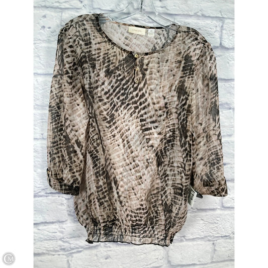 Blouse 3/4 Sleeve By Chicos In Brown, Size: S