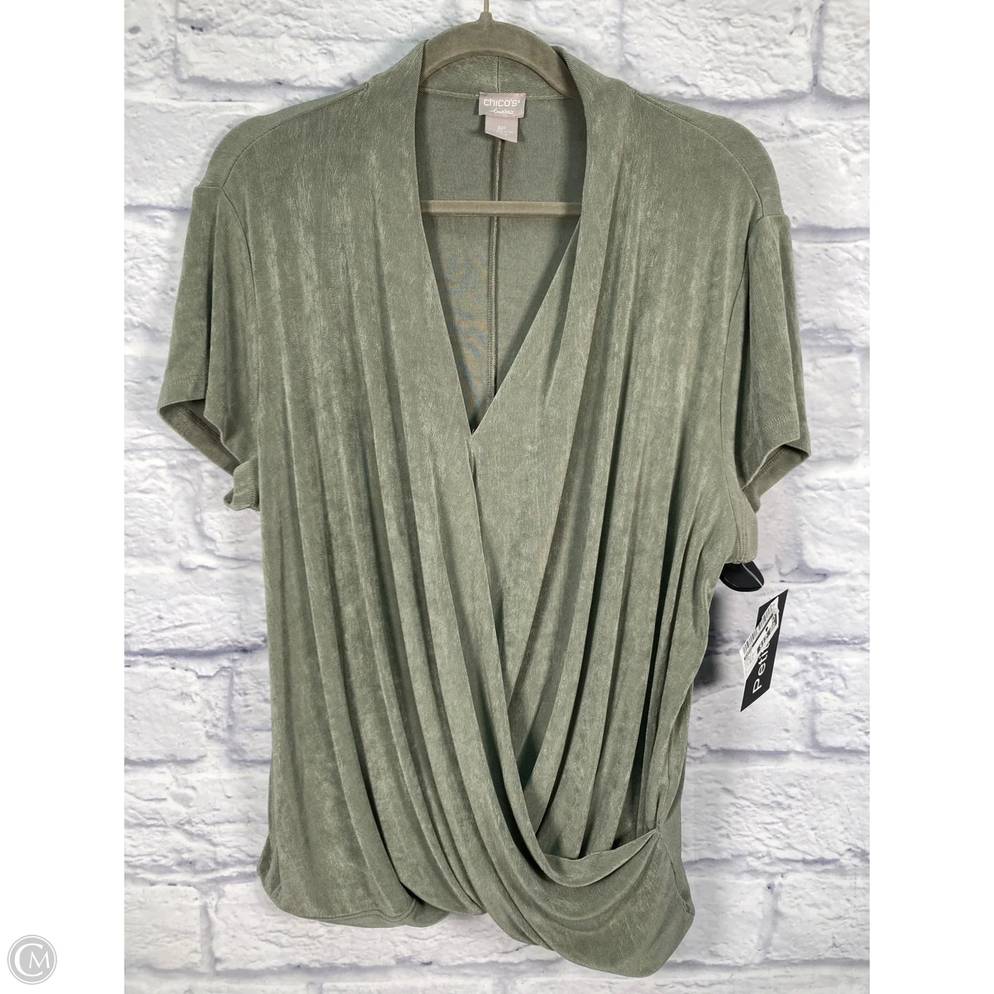 Top Short Sleeve By Chicos In Green, Size: Xlp
