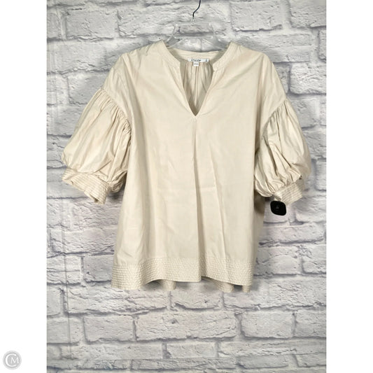 Top Short Sleeve By Chicos In Tan, Size: Xxl