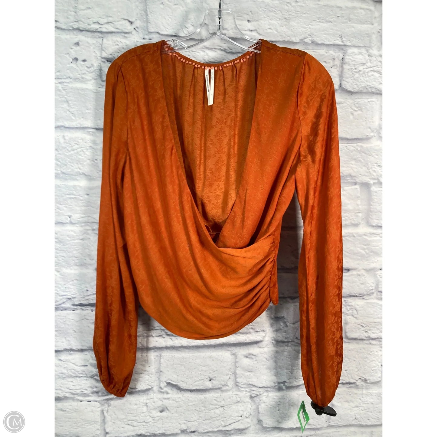 Blouse Long Sleeve By Anthropologie In Orange, Size: Xs