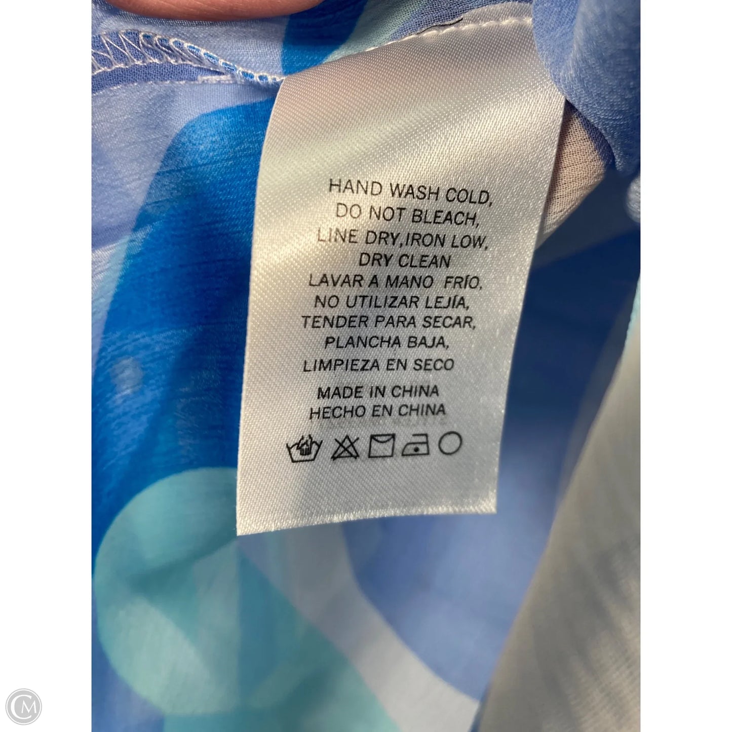 Blouse Long Sleeve By Emory Park In Blue & White, Size: M