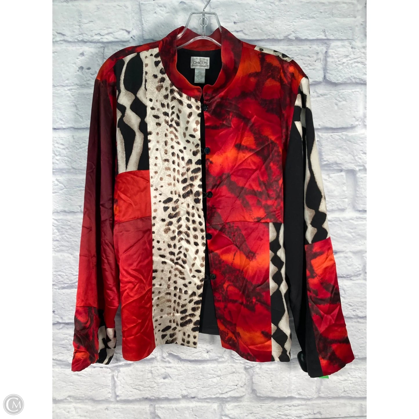 Jacket Other By Chicos In Black & Red, Size: Xl
